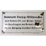 German WW2 Danzig metal wall plaque for the SS and Police Fuhrer, some rusting in places, scarce.