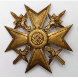 German WW2 Spanish Cross in Gold grade, with swords for Combatants, GVF