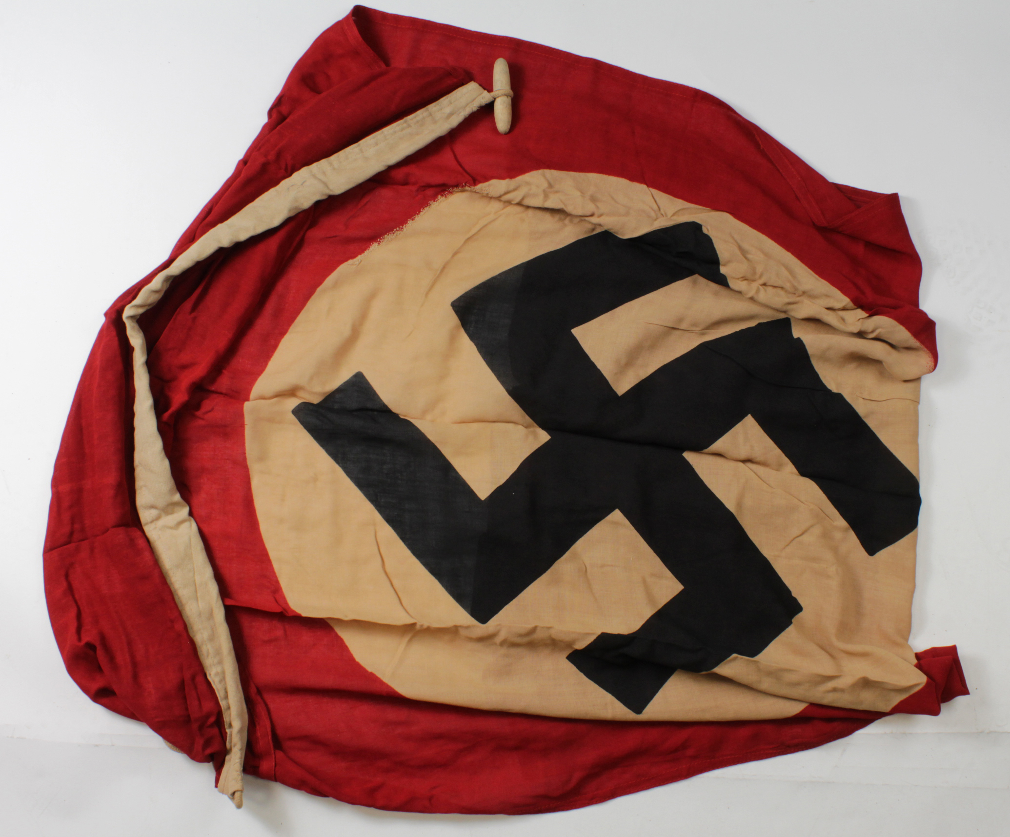 German WW2 Party flag, approx 5x3 feet, wartime issue stamped