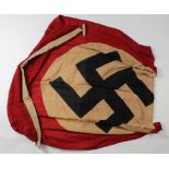 German WW2 Party flag, approx 5x3 feet, wartime issue stamped