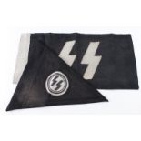 German SS single small flag 16x8 inches with SS triangular pennant.