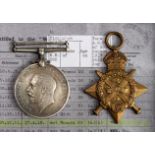 1914 Star and BWM to 3-9657 Pte W F Chivers 2/Wilts Regt. Entitled to the Aug-Nov clasp, and a