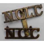 Badge Non Combatants Labour Corps Cap badge & N.C.C shoulder title WW1, scarce.