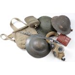 WW2 military equipment webbing helmets etc. (Buyer collects)