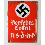 German WW2 metal sign, N.S.D.A.P see website picture, minor rusting.