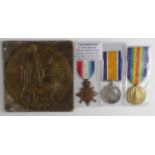 1915 Star Trio and Death Plaque to 19265 Pte Frederick Reginald Sage 13th Bn Essex Regt. KIA 1/7/