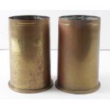 Shell cases pair of WW2 1941 three inch howitzer brass cases.