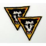 Badges: British Army 79th Armoured Division WW2 embroidered felt formation sign badges in