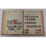 Yvert printed album with useful worldwide collection, noted better Europe, Falklands, St Helena etc.