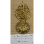 Royal Scots Fusiliers o/r's full dress grenade badge, Victorian Crown (1881-1901)