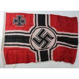 German 1939 dated kreigsmarine naval flag with various stampings to the lanyard size 34x60 inches.
