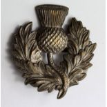 Badge - Royal Scottish Reserve or London Scottish cap badge (prob.) Pin fitting to reverse.