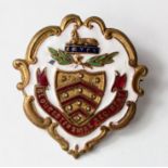 Sweetheart badge - Gloucestershire Regt. (unusual type of badge) brass & white faced enamel.