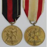 German Nazi Memel Medal 22 Marz 1939, and Medal for 1st Oktober 1938. (2)