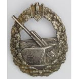 German Nazi Coastal Artillery War Badge, no makers mark, French Manufacture - Baqueville