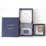 Bentley Priory a hallmarked Gold Benefactors lapel badge and normal lapel badge, both mint in box.