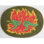 Cloth Badge: No. 1 Commando - Salamander WW2 embroidered felt formation sign arm badge in