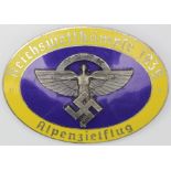 German Reichswettkämpfe 1939 Alpenzielflug NSFK enamelled badge, maker marked to reverse