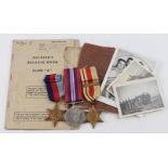 WW2 1939-45 Star, Africa Star with 1st Army bar, War medal with selection of original service