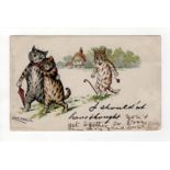 Louis Wain cats postcard - Raphael Tuck: I Shouldn’t have Thought, postally used Cowbridge 1903.