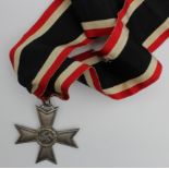 German Nazi Knights Cross of the War Merit Cross without Swords. Lower arm stamped .800 and maker