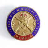 Home Front badge - WW1 The Park Dist Miniature Rifle Club Members enamelled lapel badge, probably