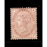 GB 1881 1s orange-brown Plate 13 stamp, SG.163, unused no gum.