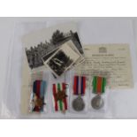 WW2 casualty group of four medals with documents photos etc., to 5512332 Pte Anthony Jack Bargent