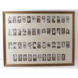 Churchmans Boxing Personalities, set of 50 cigarette cards, displayed in a fully-glazed frame.