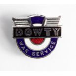 Home Front badge - Dowty War Service enamelled lapel badge No 1168