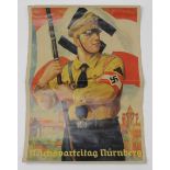 German Hitler Youth Poster approx A3 size, vgc.