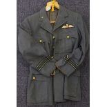 RAF WW2 pilots jacket with early set of RAF wings named to J H Downing and dated 10/39.
