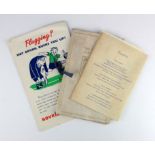 Football Association 90th Anniv Celebration 21/10/1953 v Rest of the World - a selection of items