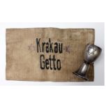 German Concentration camp /Jewish interest a "Krakau Getto" armband and small silver ? Jewish star