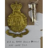 Honourable Artillery Company Band Pouch Badge and Cane top. (2)