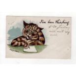 Louis Wain cats postcard - P.M.& Co’s Louis Wain Start Off! Series: I’ve been thinking, postally