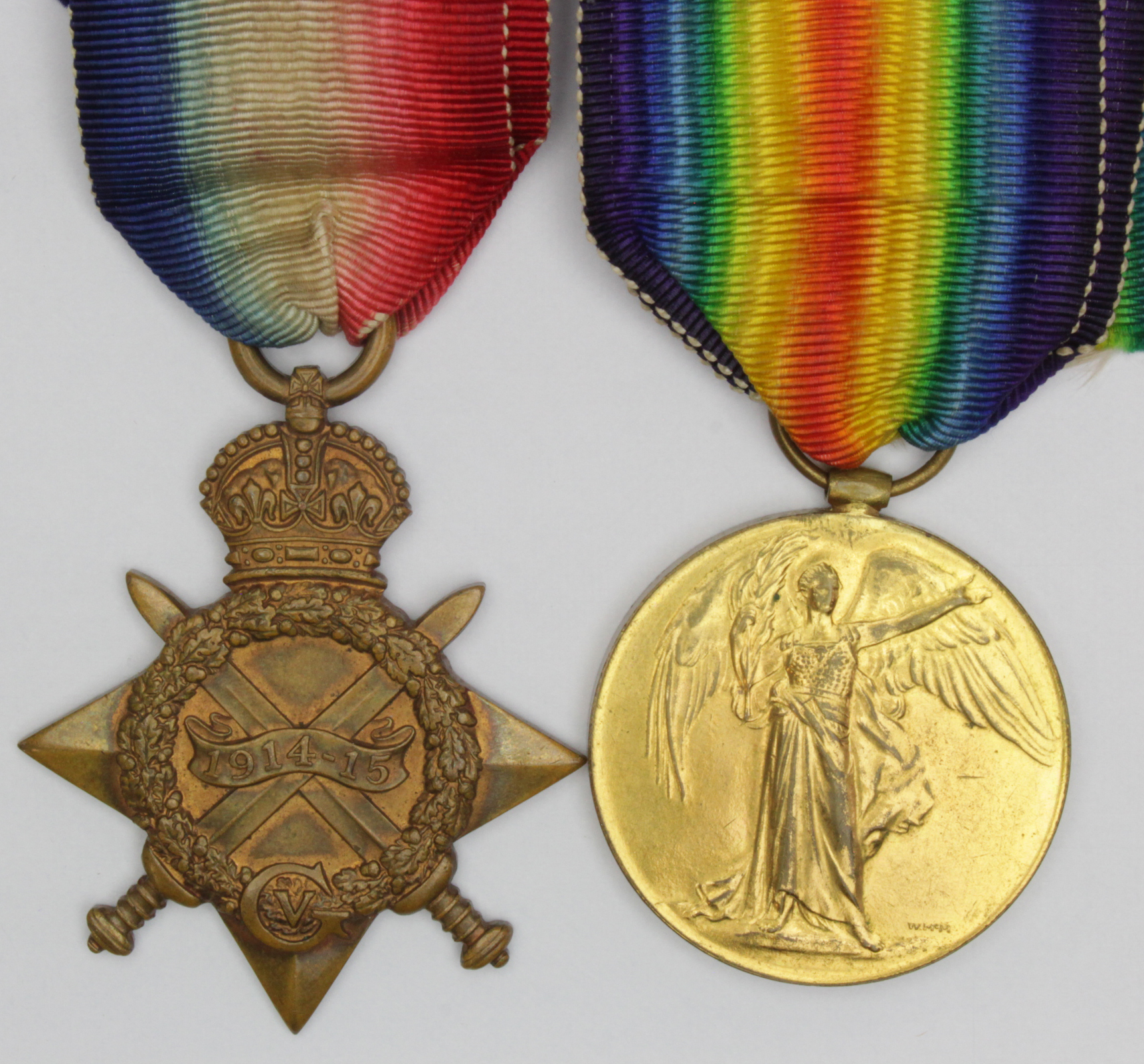 1915 Star and Victory Medal to 1936 Pte T Morgan Monmouth Regt. Entitled to the Silver War Badge for