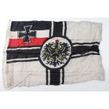 German 1914 dated naval flag with various stampings to the lanyard size 21x39 inches.