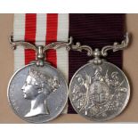 Indian Mutiny Medal to J.McInnes 92nd Regt, and Army LS&GC QV to 3023 Pte J.McInnes 92nd Foot with