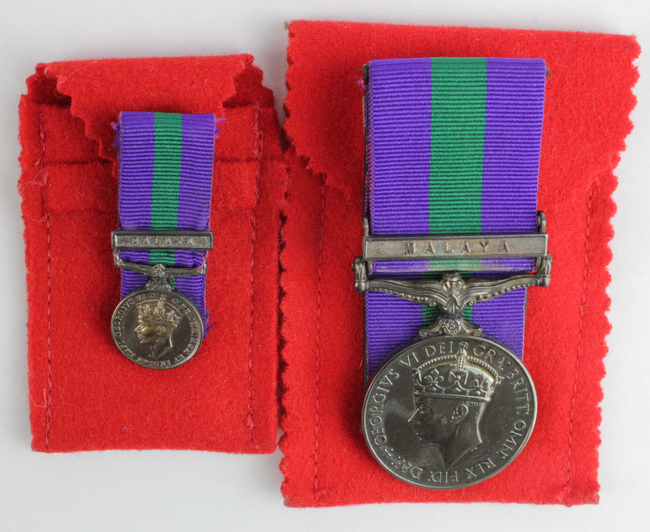 GSM GVI with Malaya clasp named (22214274 Gdsm H Cole Coldm Gds), with matching miniature. (2)