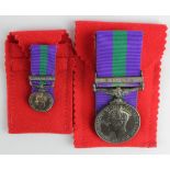 GSM GVI with Malaya clasp named (22214274 Gdsm H Cole Coldm Gds), with matching miniature. (2)