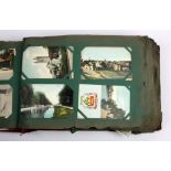 Giant early postcard album with original old collection of postcards, superb lot inc good RP's of