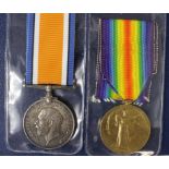 BWM & Victory Medal to 97438 Pte H Knighton MGC. Born Raunds in Northamptonshire. With research. (