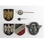 German Nazi various mixed badges, stick pins (5)