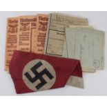 German WW2 soldiers service file of documents to Heinrich Munz, K in A 1-4-1941, with three German