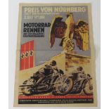 German poster for the Motorrad Rennen at Nurnberg.