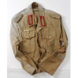 German Uniform WW2 a Generals Afrika Korps tunic, shows sun bleaching, epaulettes possibly