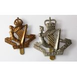 Badges - original North Irish Horse hat badges (King's & Queen's crowns). (2)