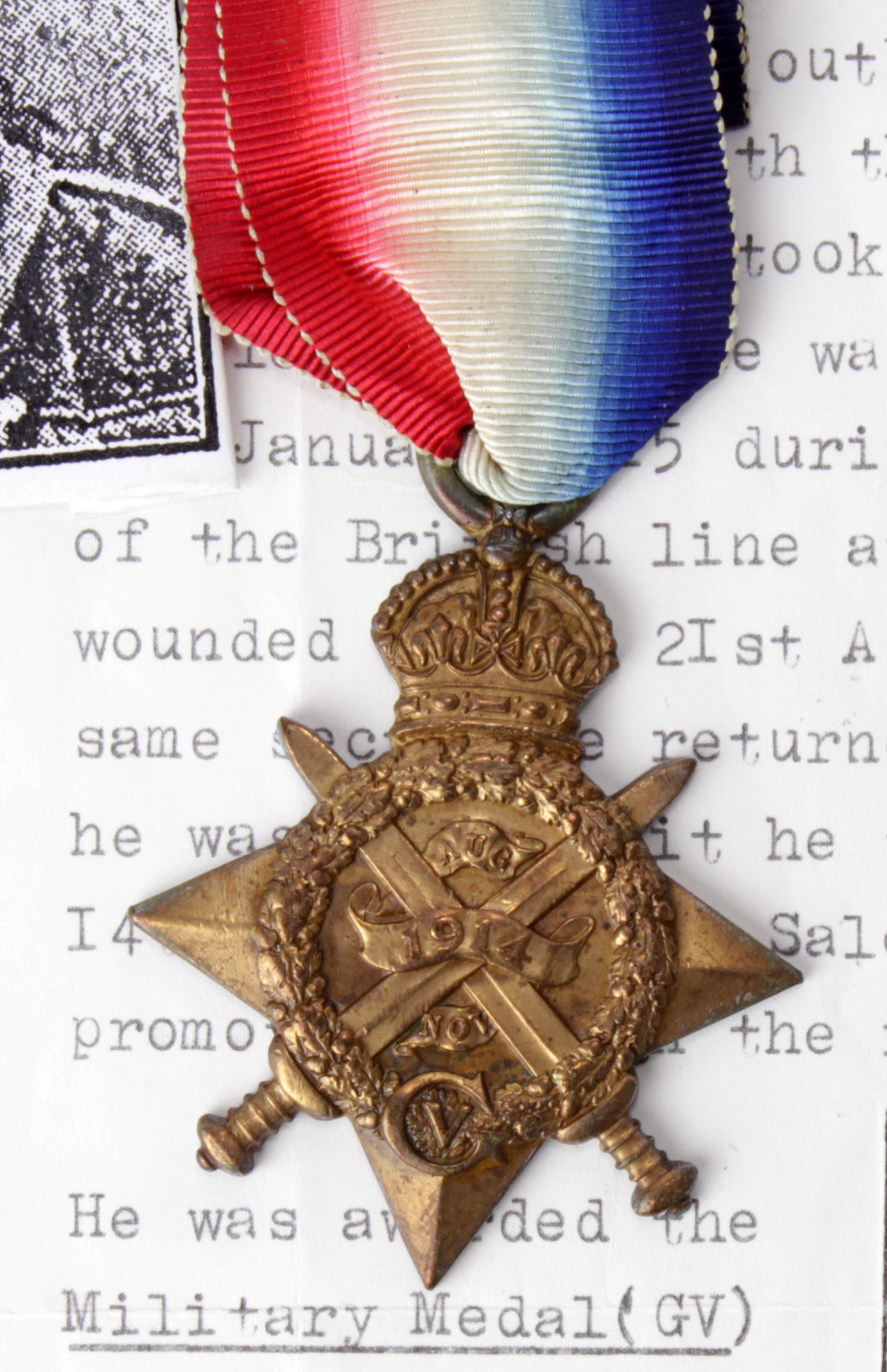 1914 Star named 10731 Pte J Bramwell 1/L'pool Regt. Awarded the Military Medal. To France 12.8.14.