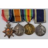 1915 trio with ERVII Naval Long Service Medal to 158421 J W Evans C.P.O RN HMS Amphitrite.